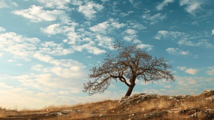 Obraz premium A tree without leaves under the sky