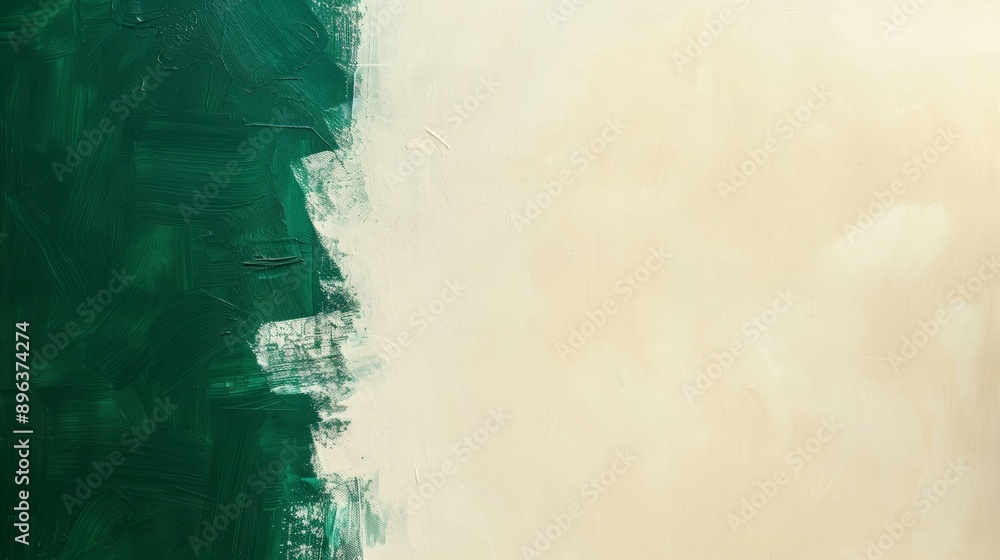 Poster background image showing green paint covering half of a white background, creating a dynamic contras