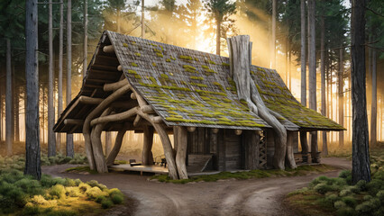 Enchanted Forest Lodge: Rustic Cabin in Magical Woodland