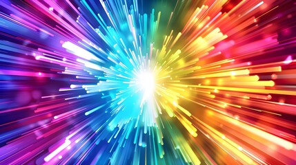 Radial abstract holographic spectrum artwork