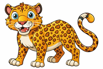 Funny Jaguar Vector Illustration Cartoons, Clipart And Line Art Design on White Background, Funny Jaguar vector illustration in cartoons, clipart, and line art design on a white background