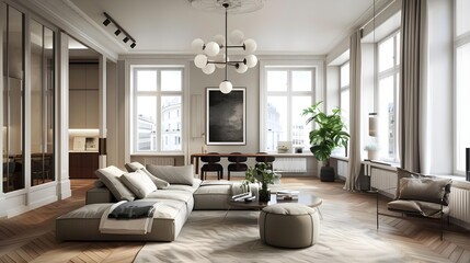 Fototapeta premium Classic Scandinavian interior design