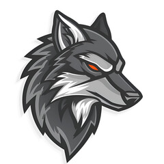 Cartoon Style Wolf Logo Illustration White Background