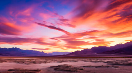 Dusk Transforms Death Valley into a Canvas of Nature's Colors and Textures