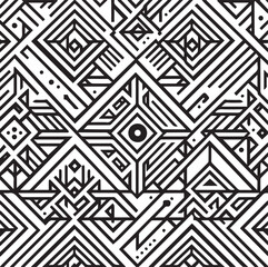 Vector seamless pattern. Modern stylish texture with monochrome trellis. Repeating geometric triangular grid. Simple graphic design. Trendy hipster sacred geometry.