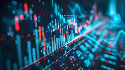 Financial growth chart for stock market investment