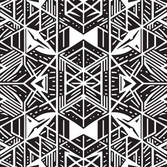 Vector seamless pattern. Modern stylish texture with monochrome trellis. Repeating geometric triangular grid. Simple graphic design. Trendy hipster sacred geometry.