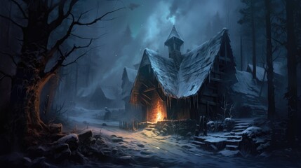 Obraz premium Old house in the woods