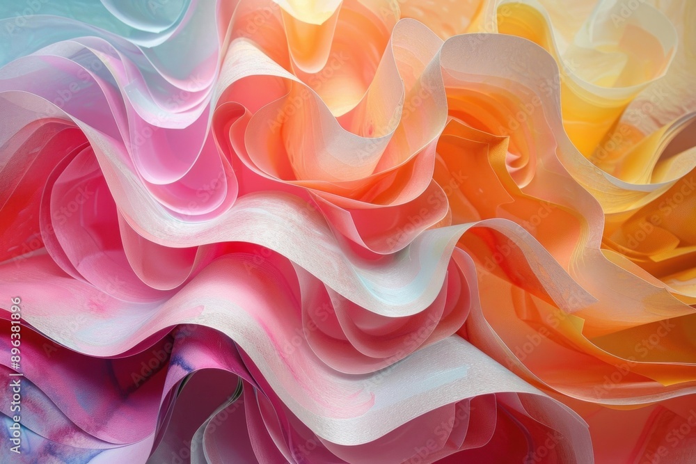 Poster vibrant and colorful abstract swirl background with seamless flowing waves and modern artistic desig