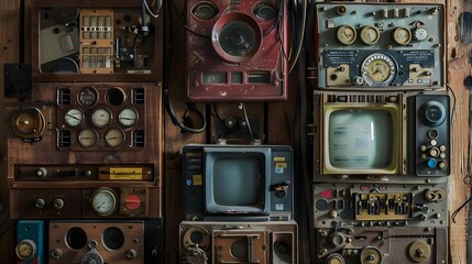 Obraz premium Playful representation of old technology