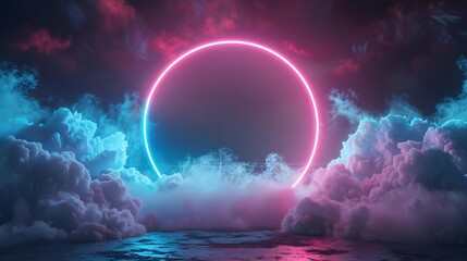 Minimalist abstract background in pink and blue colors