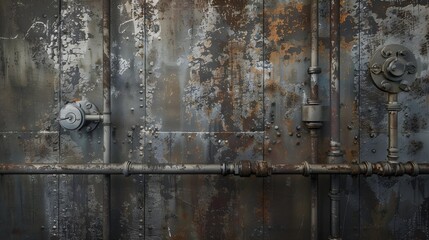 Grunge industrial pipe wall