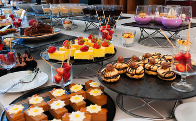 Lots of different desserts. All inclusive food concept.