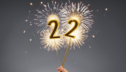 sparkling number 22 - design for the 22th birthday banner or greeting cards