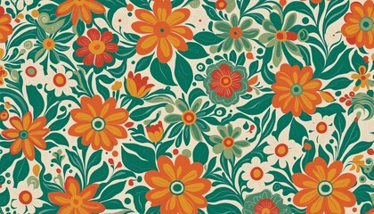 Colorful floral  pattern illustration