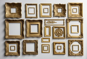 set of gold frames