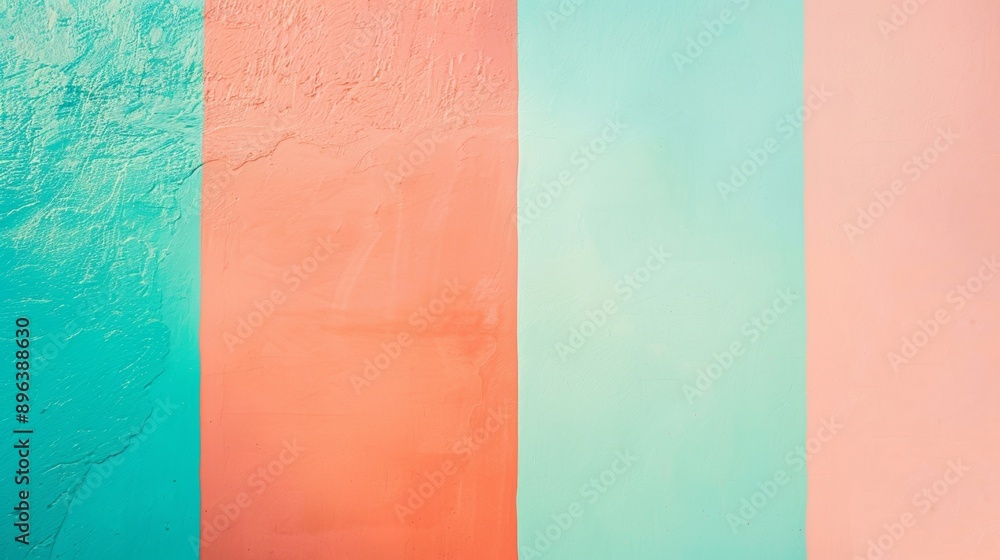 Poster four stripes of pastel-colored concrete create a vibrant background with a modern, minimalist feel. 