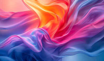 Flowing Abstract Silk Patterns in Vibrant Colors - Smooth Shapes and Gradient Waves - Mesmerizing Modern Digital Art Background with Soft Textures and Blended Hues for Creative Design Inspiration