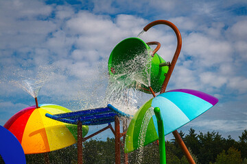 spielplatz für kinder mit fliessendem wasser für schöne wasserspiele mit spritzenden wasser