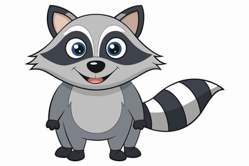 Funny Raccoon Vector Illustration, Cartoons, Clipart, and Line Art Design with White Background,  funny raccoon vector illustration, cartoons, clipart, and line art design on a white background.
