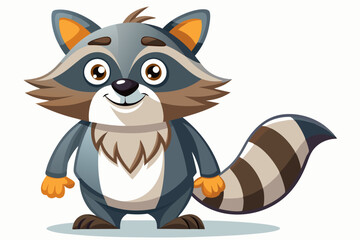 Funny Raccoon Vector Illustration, Cartoons, Clipart, and Line Art Design with White Background,  funny raccoon vector illustration, cartoons, clipart, and line art design on a white background.