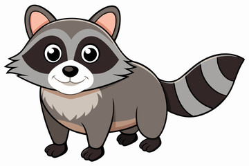 Funny Raccoon Vector Illustration, Cartoons, Clipart, and Line Art Design with White Background,  funny raccoon vector illustration, cartoons, clipart, and line art design on a white background.