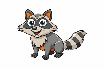Funny Raccoon Vector Illustration, Cartoons, Clipart, and Line Art Design with White Background,  funny raccoon vector illustration, cartoons, clipart, and line art design on a white background.