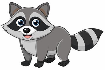 Funny Raccoon Vector Illustration, Cartoons, Clipart, and Line Art Design with White Background,  funny raccoon vector illustration, cartoons, clipart, and line art design on a white background.