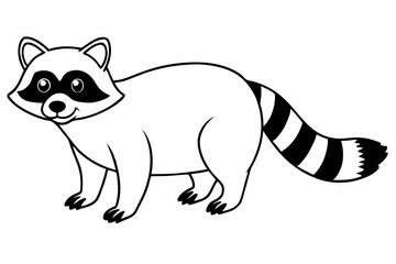 Funny Raccoon Vector Illustration, Cartoons, Clipart, and Line Art Design with White Background,  funny raccoon vector illustration, cartoons, clipart, and line art design on a white background.
