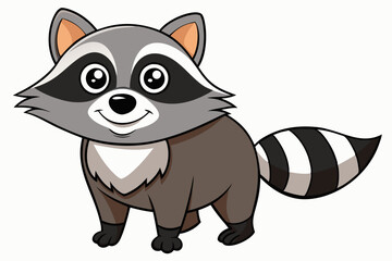 Funny Raccoon Vector Illustration, Cartoons, Clipart, and Line Art Design with White Background,  funny raccoon vector illustration, cartoons, clipart, and line art design on a white background.