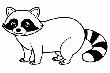 Funny Raccoon Vector Illustration, Cartoons, Clipart, and Line Art Design with White Background,  funny raccoon vector illustration, cartoons, clipart, and line art design on a white background.