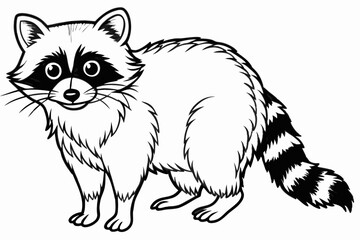 Funny Raccoon Vector Illustration, Cartoons, Clipart, and Line Art Design with White Background,  funny raccoon vector illustration, cartoons, clipart, and line art design on a white background.