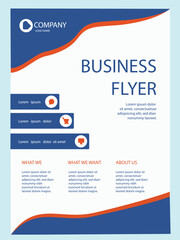Blue flyer cover business brochure vector design.