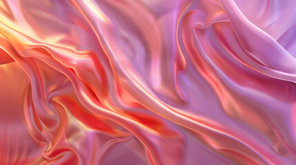 Obraz premium Flowing Waves of Silk in Soft Pink and Blue