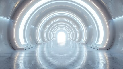 Obraz premium Futuristic Tunnel with Neon Lights