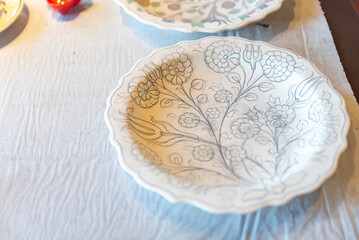 traditional ottoman tile art preparation process, , sustainable gift concept,