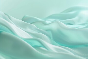 Obraz premium Abstract background with texture and flow of light mint green silk fabric