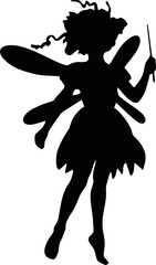 Fairy vector silhouette black and white,Fairy Silhouette, Fairy SVG, Tooth Fairy Svg, Fairies Svg,magic fairy design, Fairy silhouettes bundle ,Fairy vector illustration ,Beautiful Fairy Silhouette .
