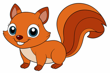 Funny Squirrel Cartoon Vector Illustration with White Background, Funny squirrel cartoon vector illustration with white background, perfect for clipart and design.