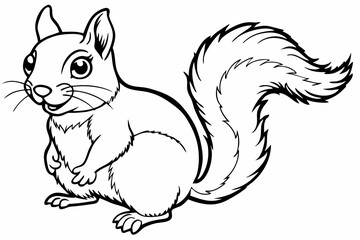 Funny Squirrel Cartoon Vector Illustration with White Background, Funny squirrel cartoon vector illustration with white background, perfect for clipart and design.