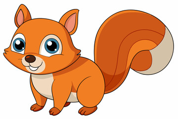Funny Squirrel Cartoon Vector Illustration with White Background, Funny squirrel cartoon vector illustration with white background, perfect for clipart and design.