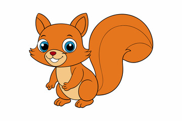 Funny Squirrel Cartoon Vector Illustration with White Background, Funny squirrel cartoon vector illustration with white background, perfect for clipart and design.