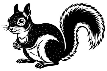 Funny Squirrel Cartoon Vector Illustration with White Background, Funny squirrel cartoon vector illustration with white background, perfect for clipart and design.