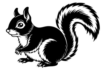 Funny Squirrel Cartoon Vector Illustration with White Background, Funny squirrel cartoon vector illustration with white background, perfect for clipart and design.
