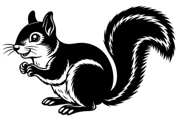 Funny Squirrel Cartoon Vector Illustration with White Background, Funny squirrel cartoon vector illustration with white background, perfect for clipart and design.