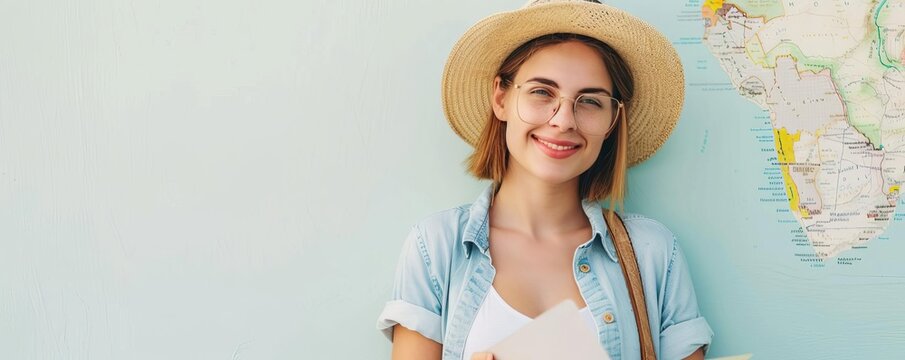 Tourist booking a hotel near popular attractions, hotel booking, convenient location