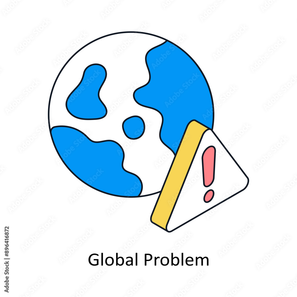 Poster global problem isometric style icon. symbol on white background eps 10 file