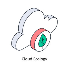 Cloud Ecology Isometric style icon. Symbol on White background EPS 10 File 