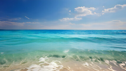 Fototapeta premium a-vast-ocean-view-with-deep-blue-waters-and-gentle-waves-under-a-clear-sky