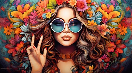 A beautiful woman with long curly hair